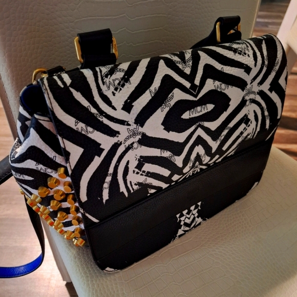 MCM LIMITED EDITION Black and White Zebra Print Handbag - Picture 1 of 1